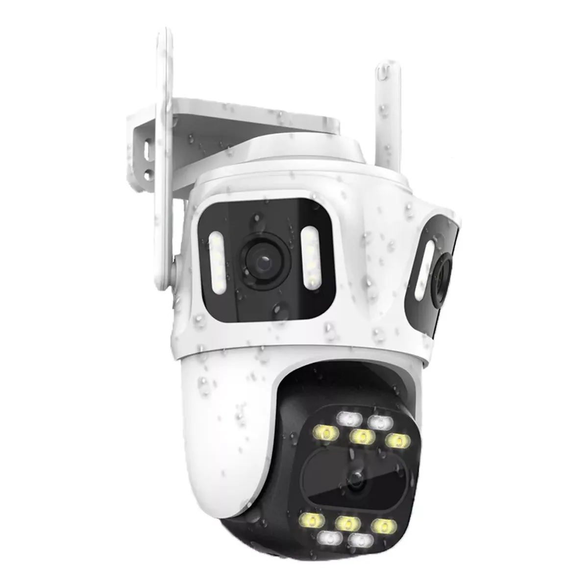 TRENDY TECH E I R L - Cámara de Seguridad IP Triple Lente Exterior Ultra HD Wifi 360 4k Zoom