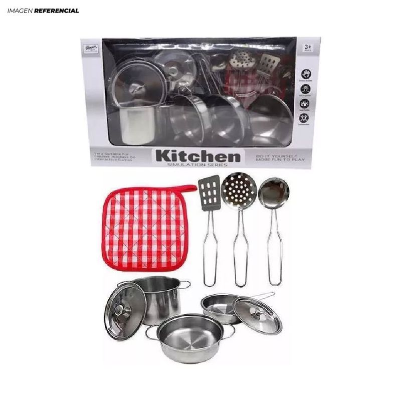 GENERICO - Juguete de Cocina para Niños Set de Ollas 11 Piezas