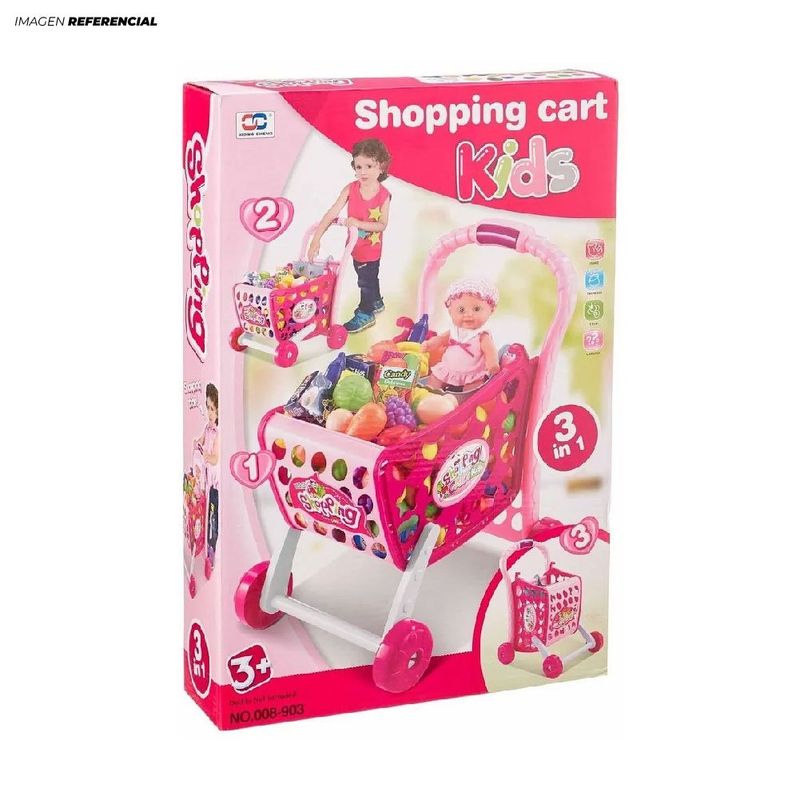 GENERICO - Juguete Carrito de Compras  3 en 1 para Niñas