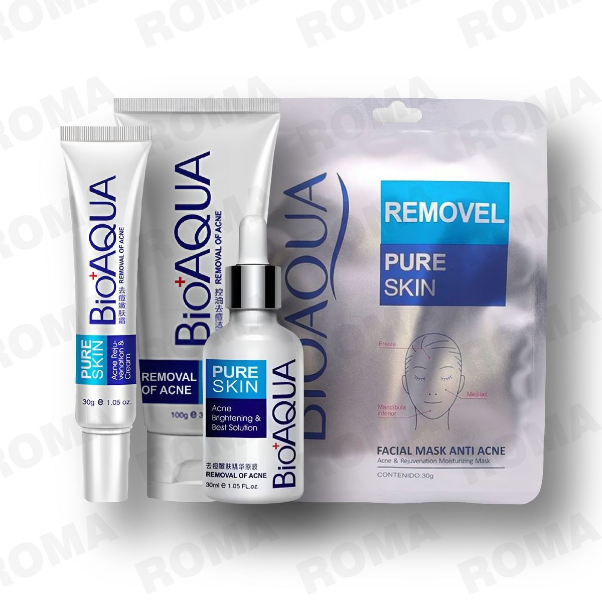 BIOAQUA - KIT ANTIACNE PURE SKIN 4 PCS BIOAQUA