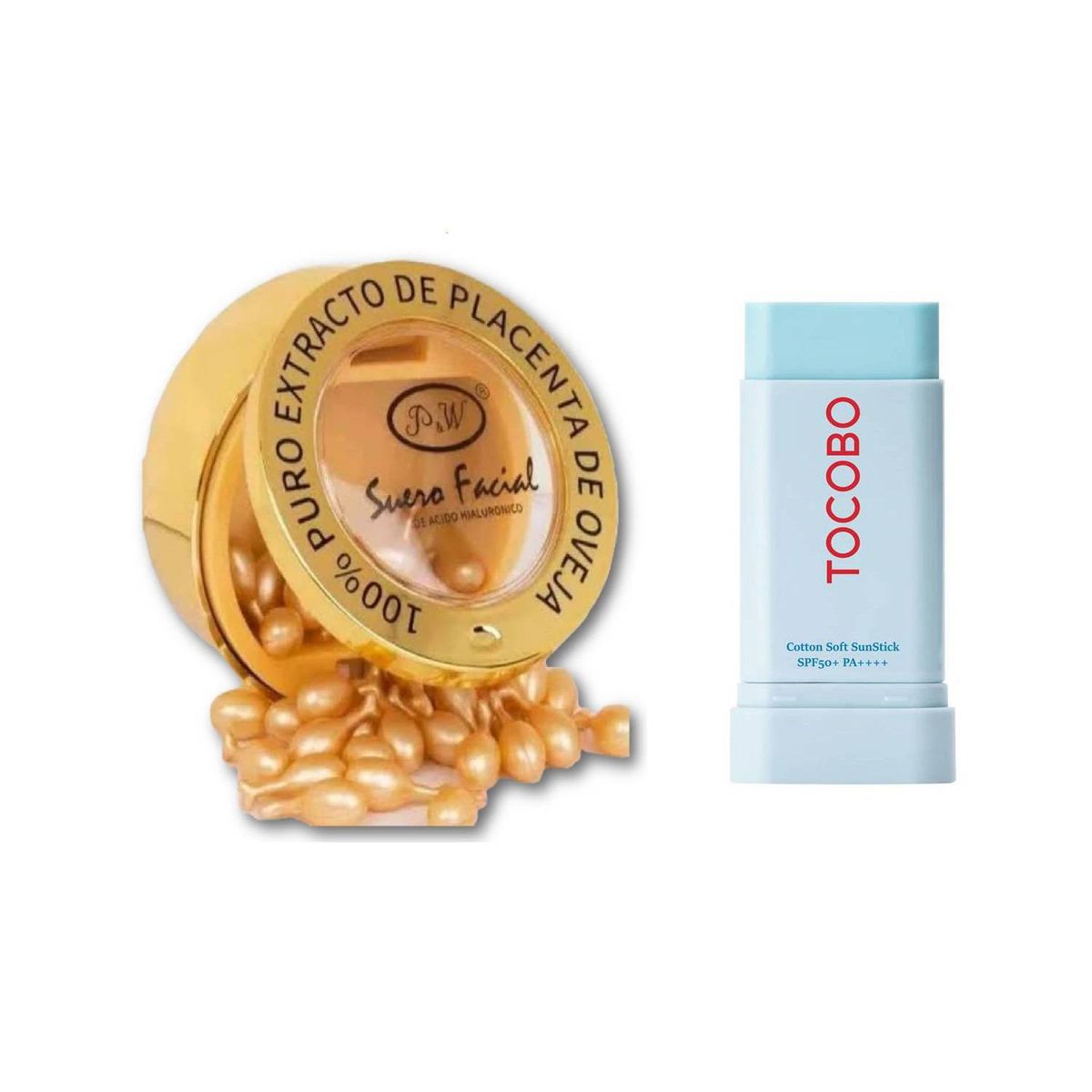 TOCOBO - PACK BLOQUEADOR TOCOBO EN BARRA y SUERO FACIAL ACIDO HIALURONICO