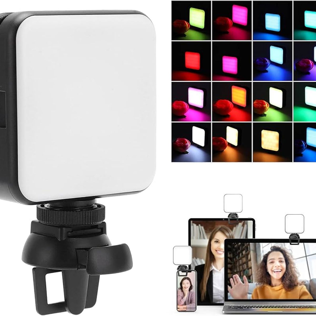 GENERICO - Luz LED Selfie Multicolor Portátil Recargable para Fotos y Vídeos
