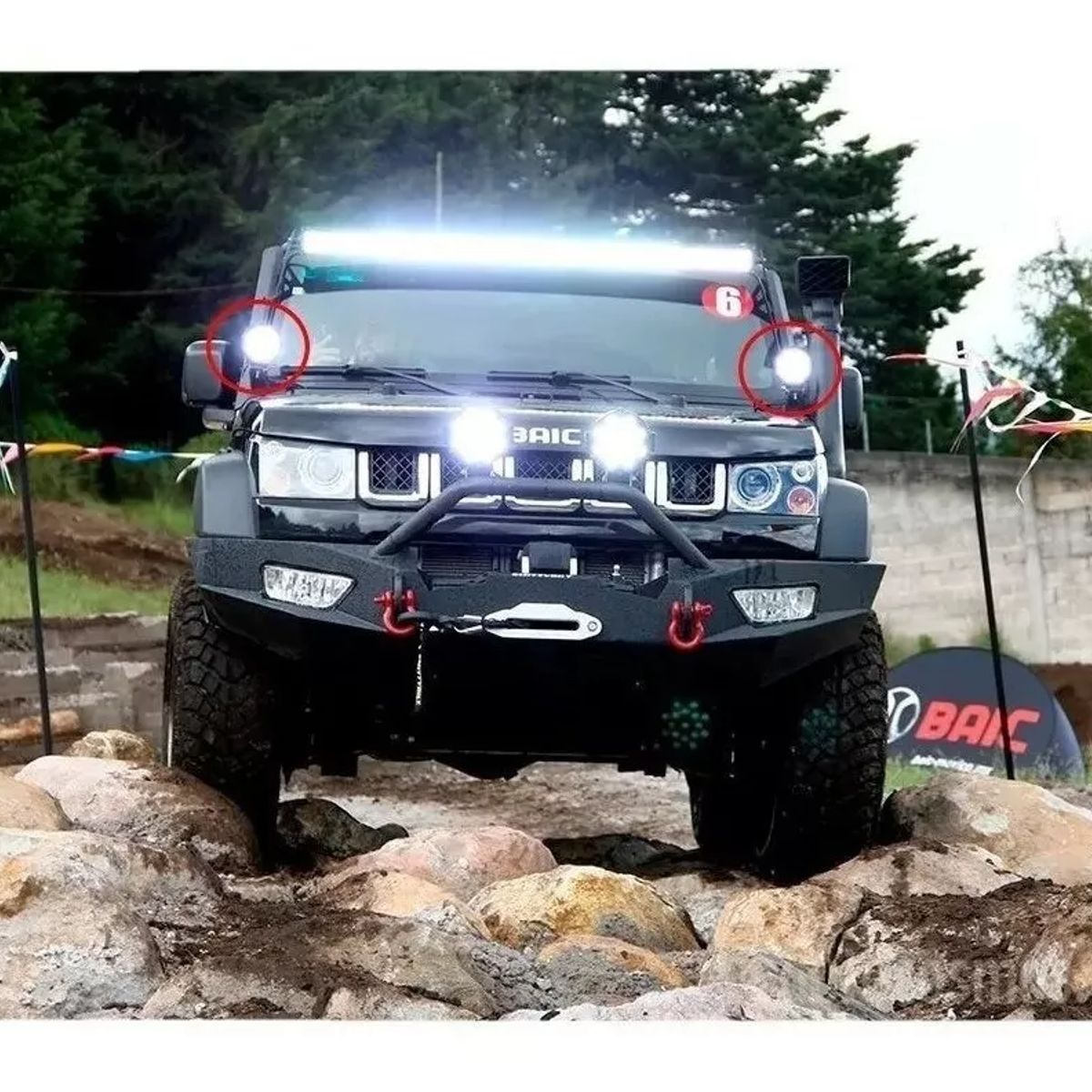 GENERICO - Juego Faros 9 Hiper Led 27w Redondos Aro Luz Ambar