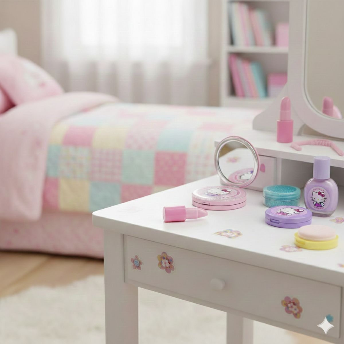 GENERICO - Pack de 2 Espejos de Mano Gatita Rosa y Morado