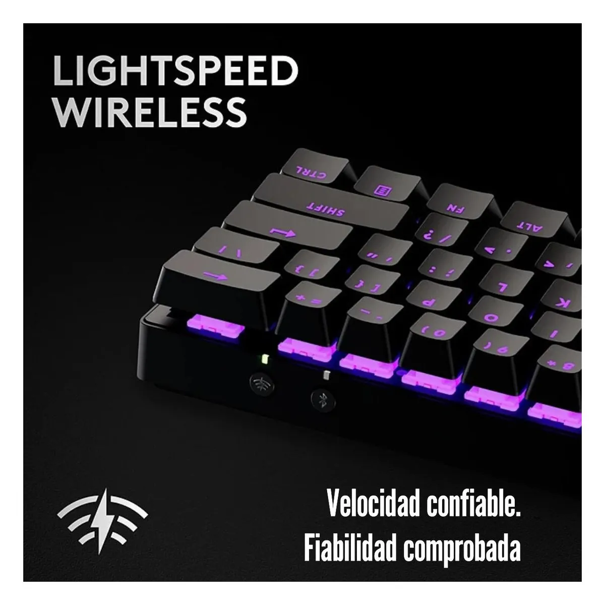 LOGITECH - Logitech G - Teclado Pro X 60 Lightspeed Wireless Tactile - Negro