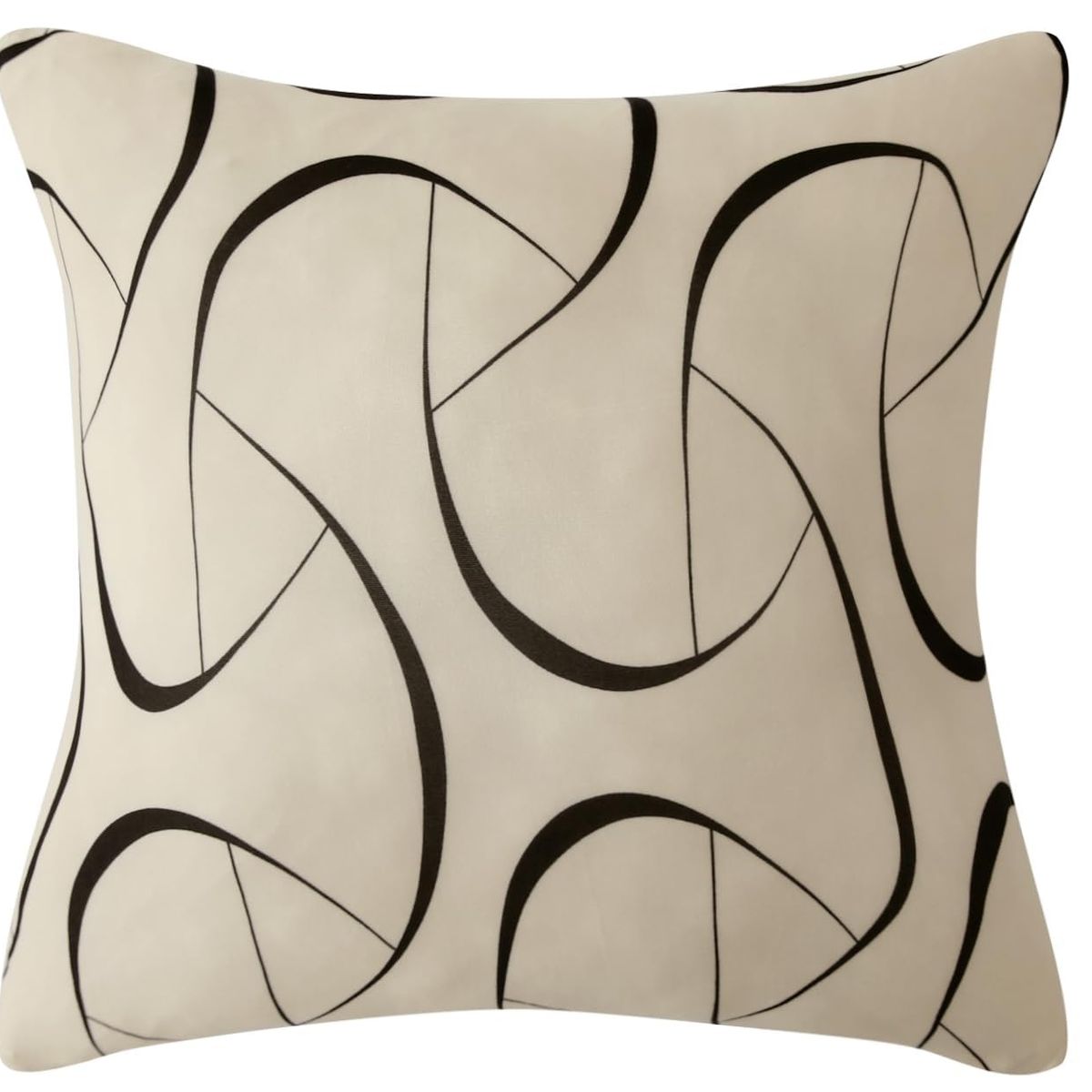 GENERICO - Fundas de Cojines x6 und Beige con Lineas Negras