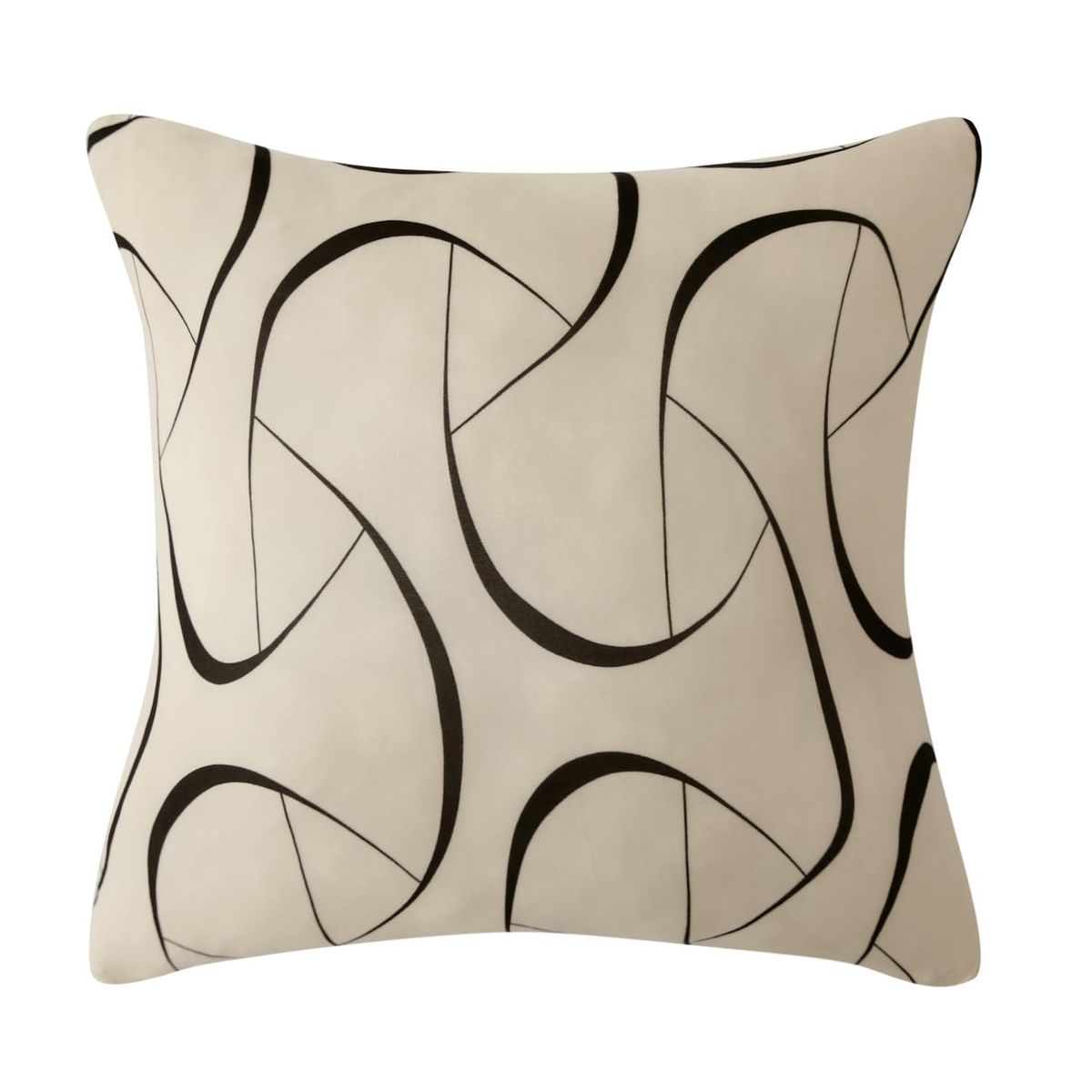 GENERICO - Fundas de Cojines x6 und Beige con Lineas Negras