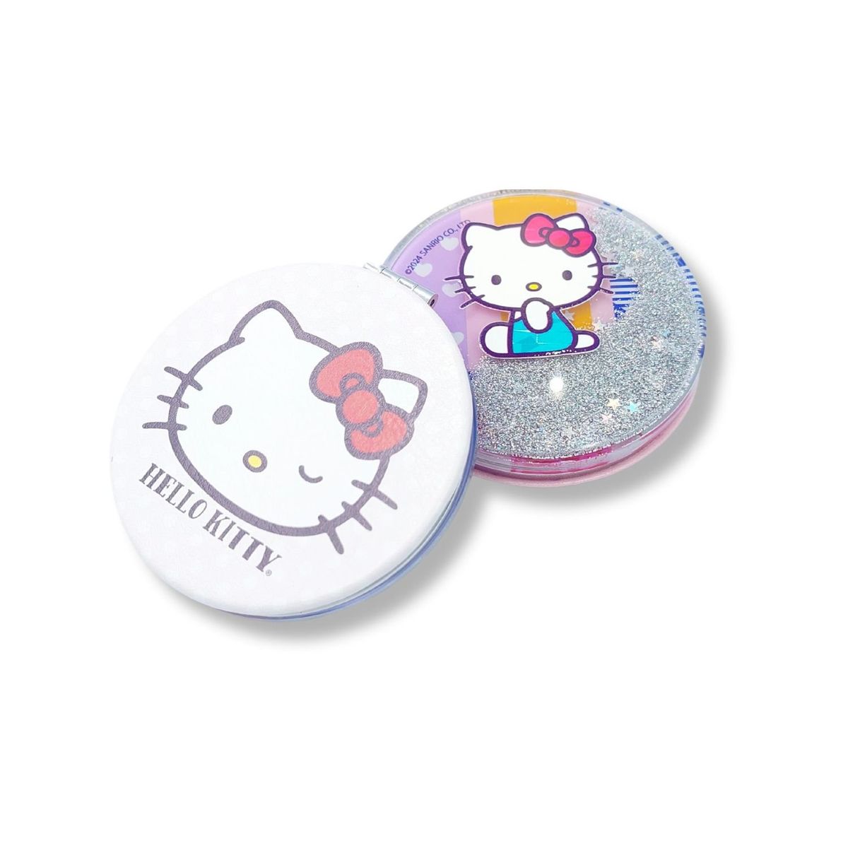 GENERICO - Pack de 2 Espejos de Mano Gatita Rosa y Lavanda