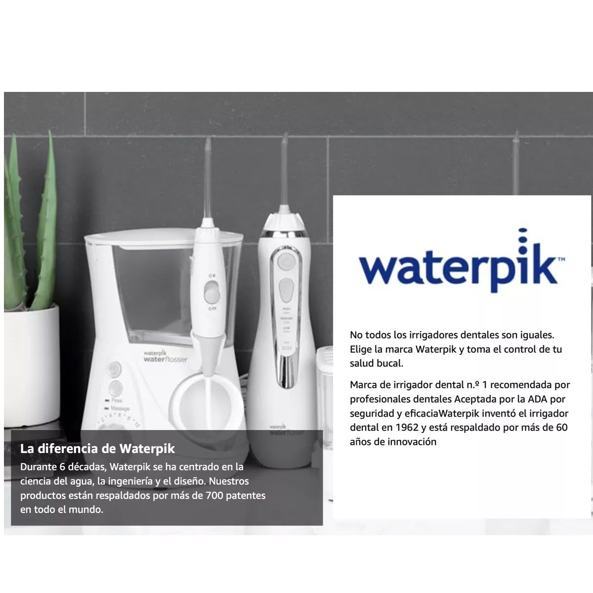 GENERICO - Irrigador Bucal Waterpik Inalambrico 2 Boquillas Carga Usb