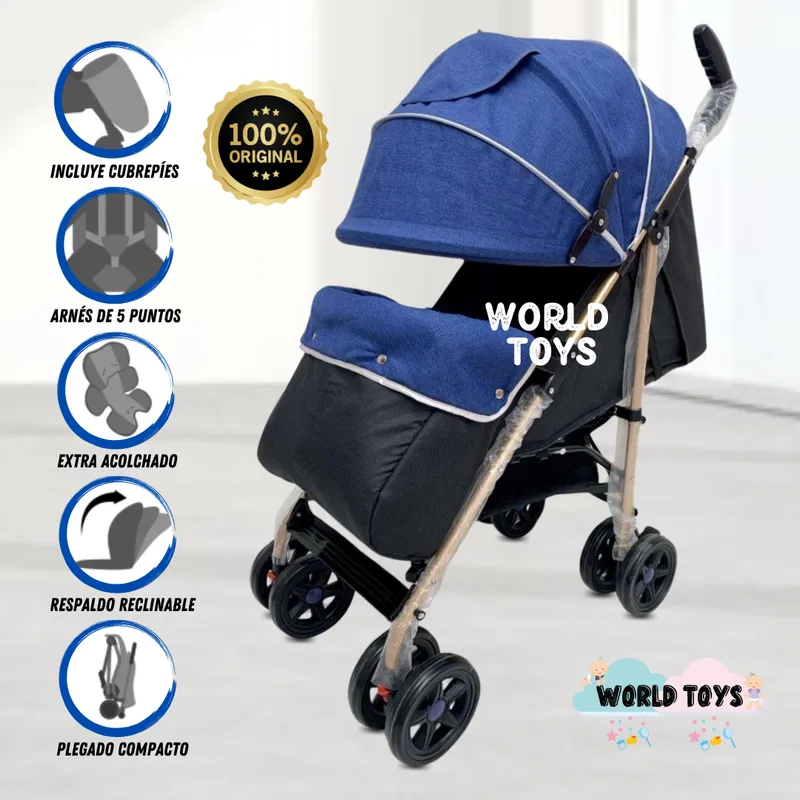 BABY - Coche Bastón de Lujo «DIXIE» Dark Blue