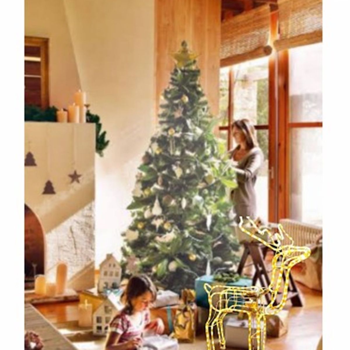 GENERICO - Reno Navideño Decorativo de Calidad A1 DORADO