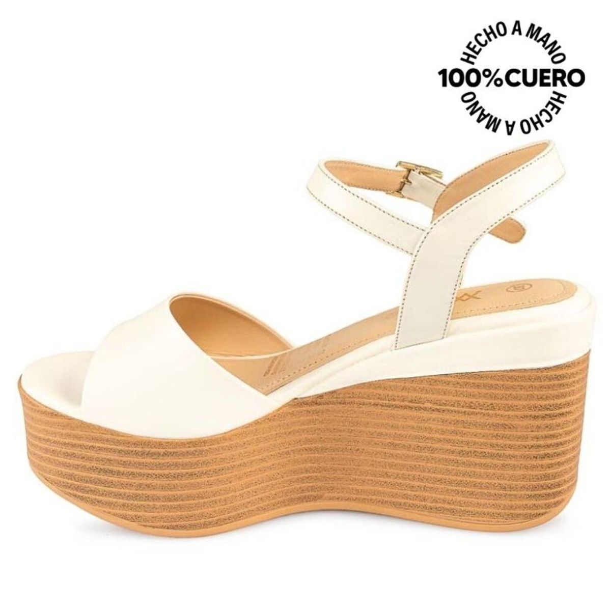VIALE - Sandalia D'orsay Casual LINDA-2505 Hueso Viale Cuero