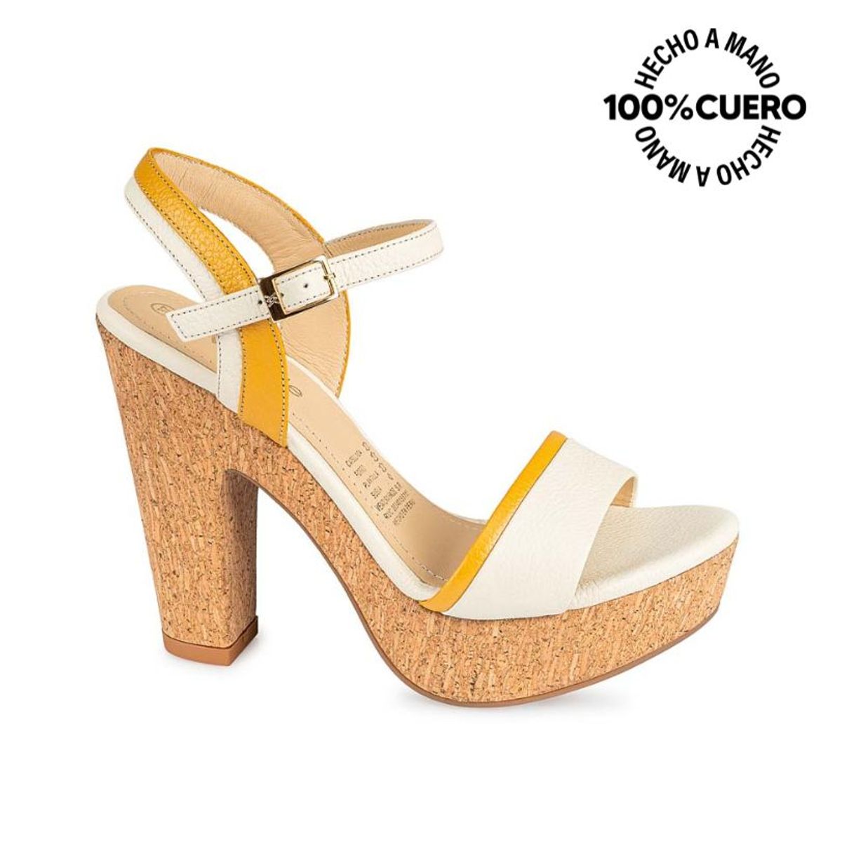 VIALE - Sandalia Dorsay Casual SOFI-2501 HuesoAmarillo Viale Cuero