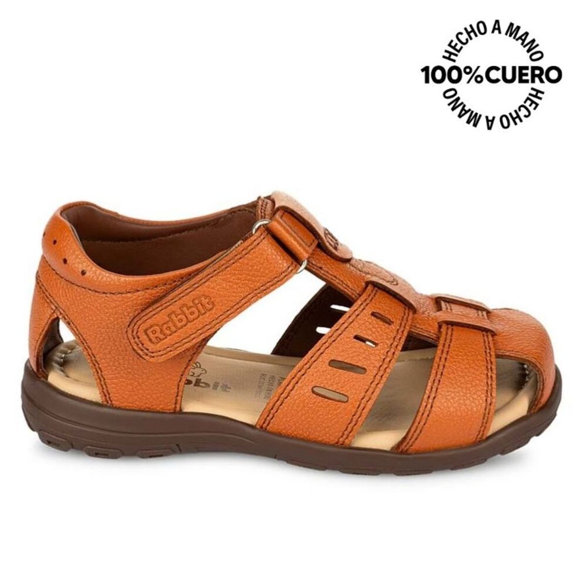 RABBIT - Sandalia Franciscana Casual ANGEL-2509 K Cobre Rabbit Cuero