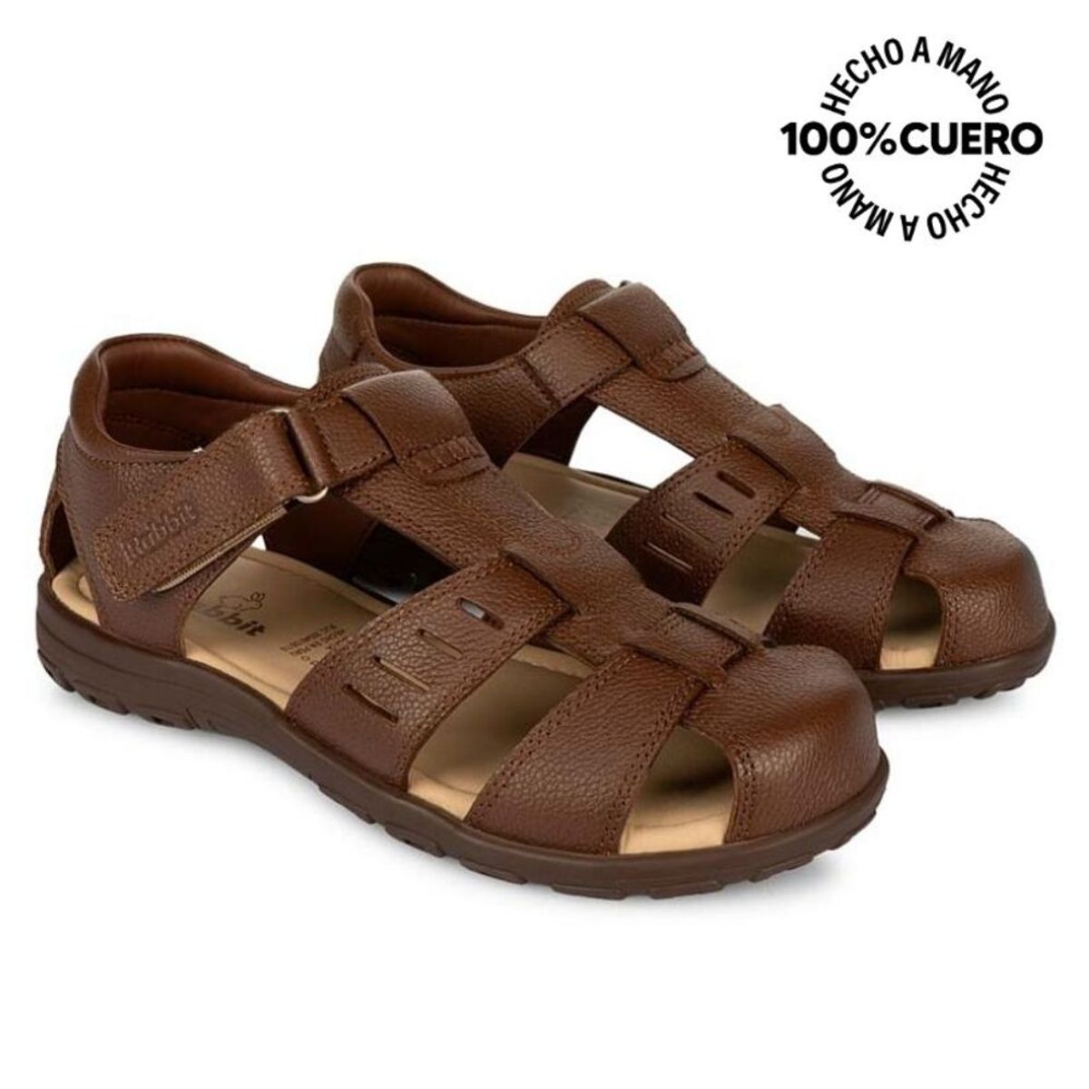 RABBIT - Sandalia Franciscana Casual ANGEL-2509 T Africano Rabbit Cuero