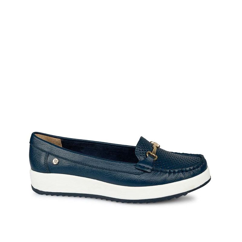 VIALE - Zapato Mocasín Casual DENI-2512 Azul Den Viale Cuero