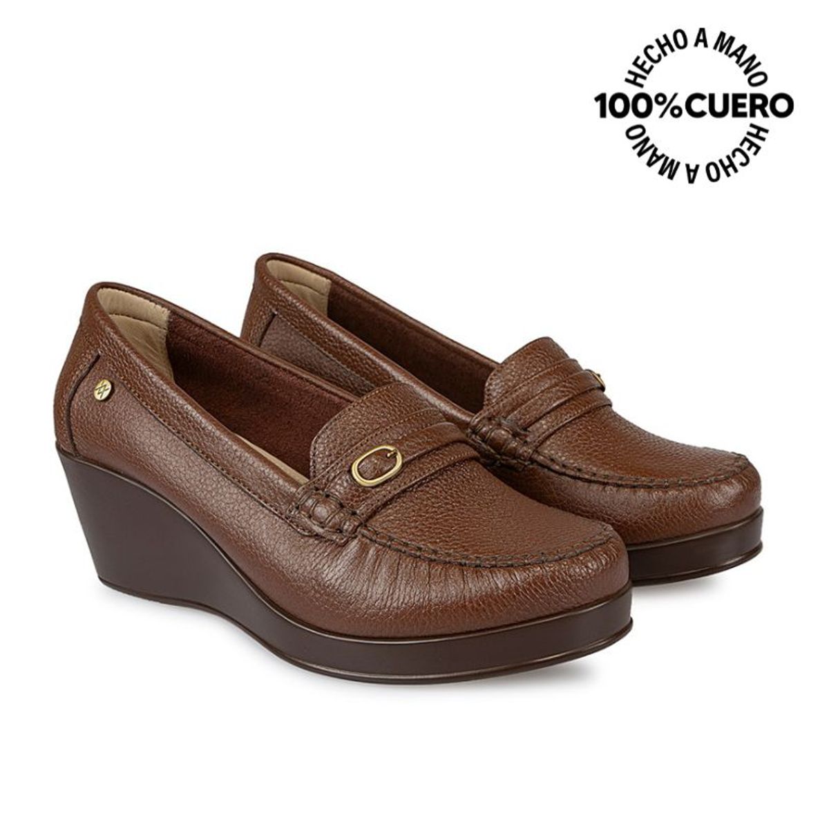 VIALE - Zapato Mocasín Casual DOM-2401B Marron Viale Cuero