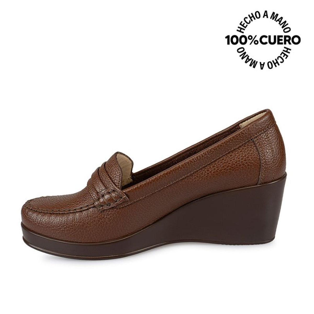 VIALE - Zapato Mocasín Casual DOM-2401B Marron Viale Cuero