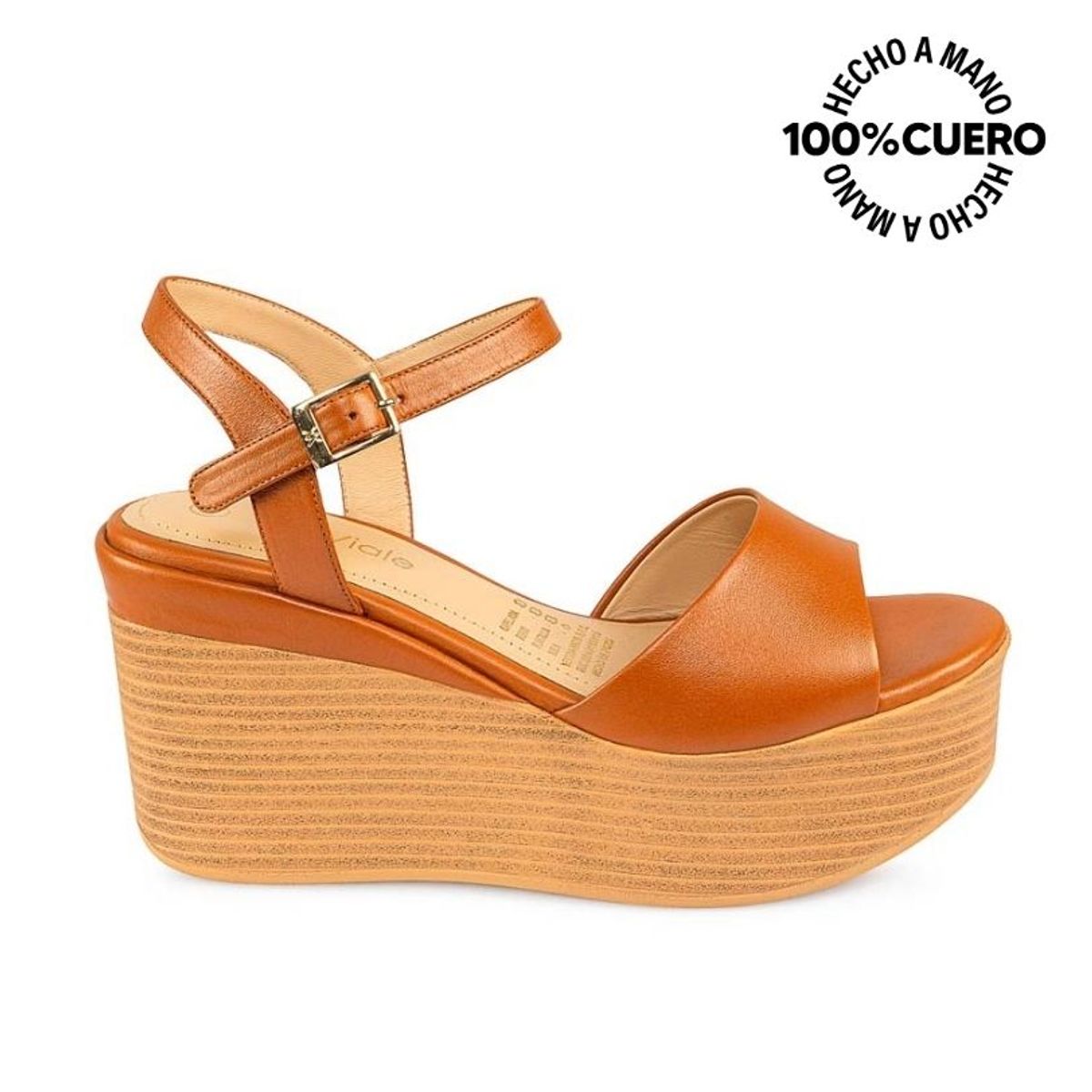 VIALE - Sandalia D'orsay Casual LINDA-2505 Natural Viale Cuero