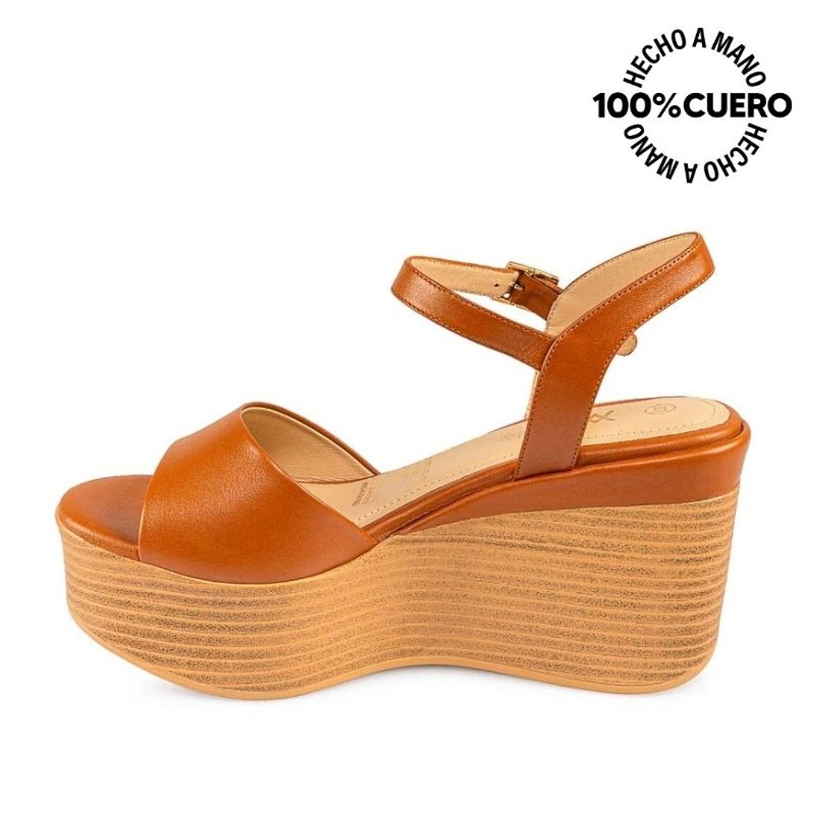 VIALE - Sandalia D'orsay Casual LINDA-2505 Natural Viale Cuero