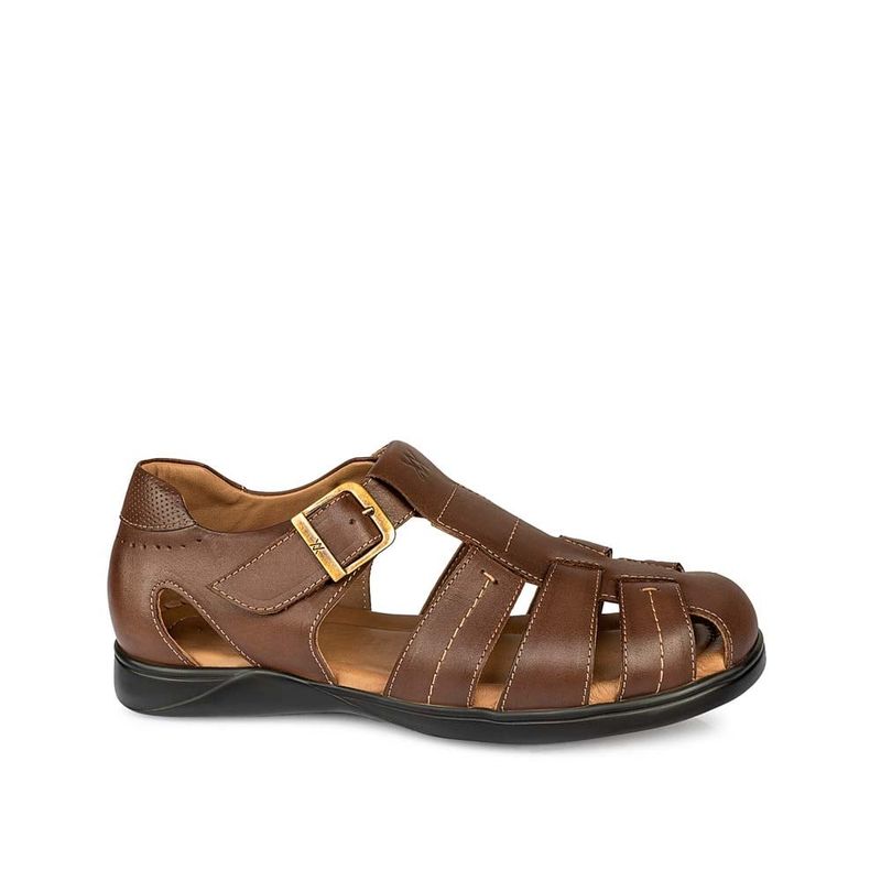 VIALE - Sandalia Franciscana Casual ANGELO-2504 Capuchino Viale Homme Cuero