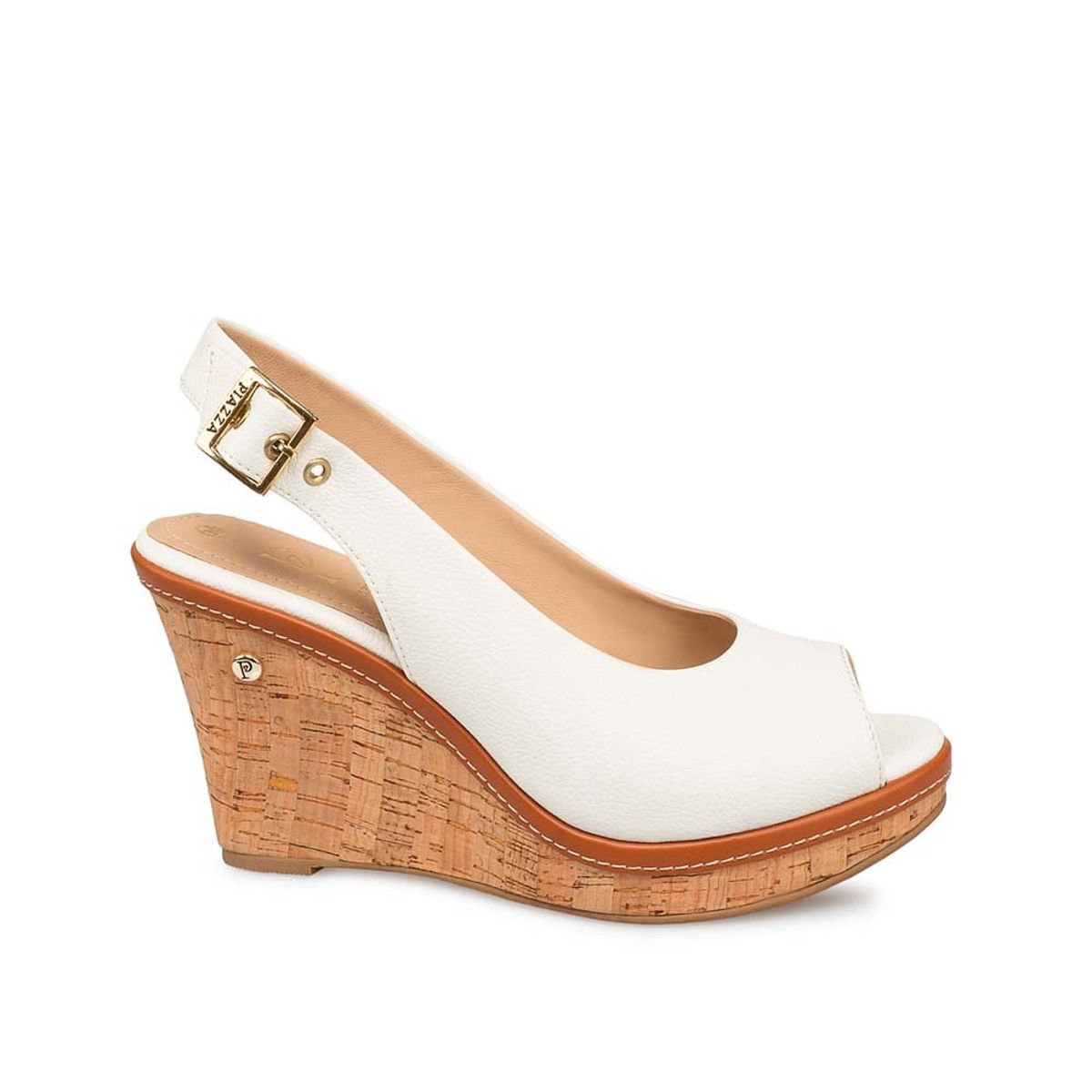 Piazza - Sandalia Peep Toe Casual WAL-382 Blanco Piazza