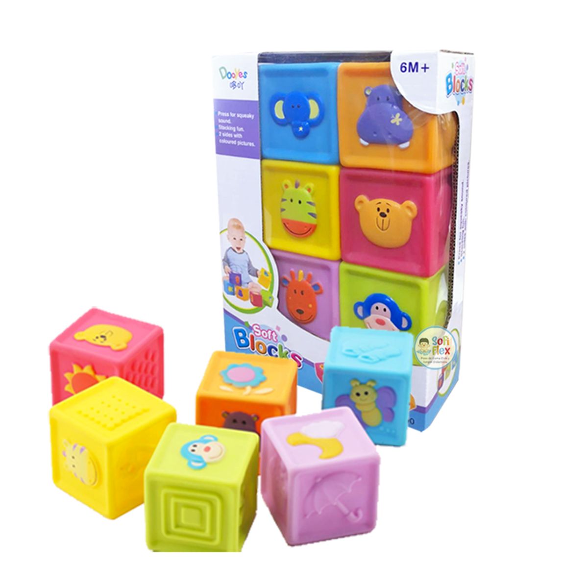 GENERICO - Cubos De Jebe Para Bebes Estimulacion Temprana