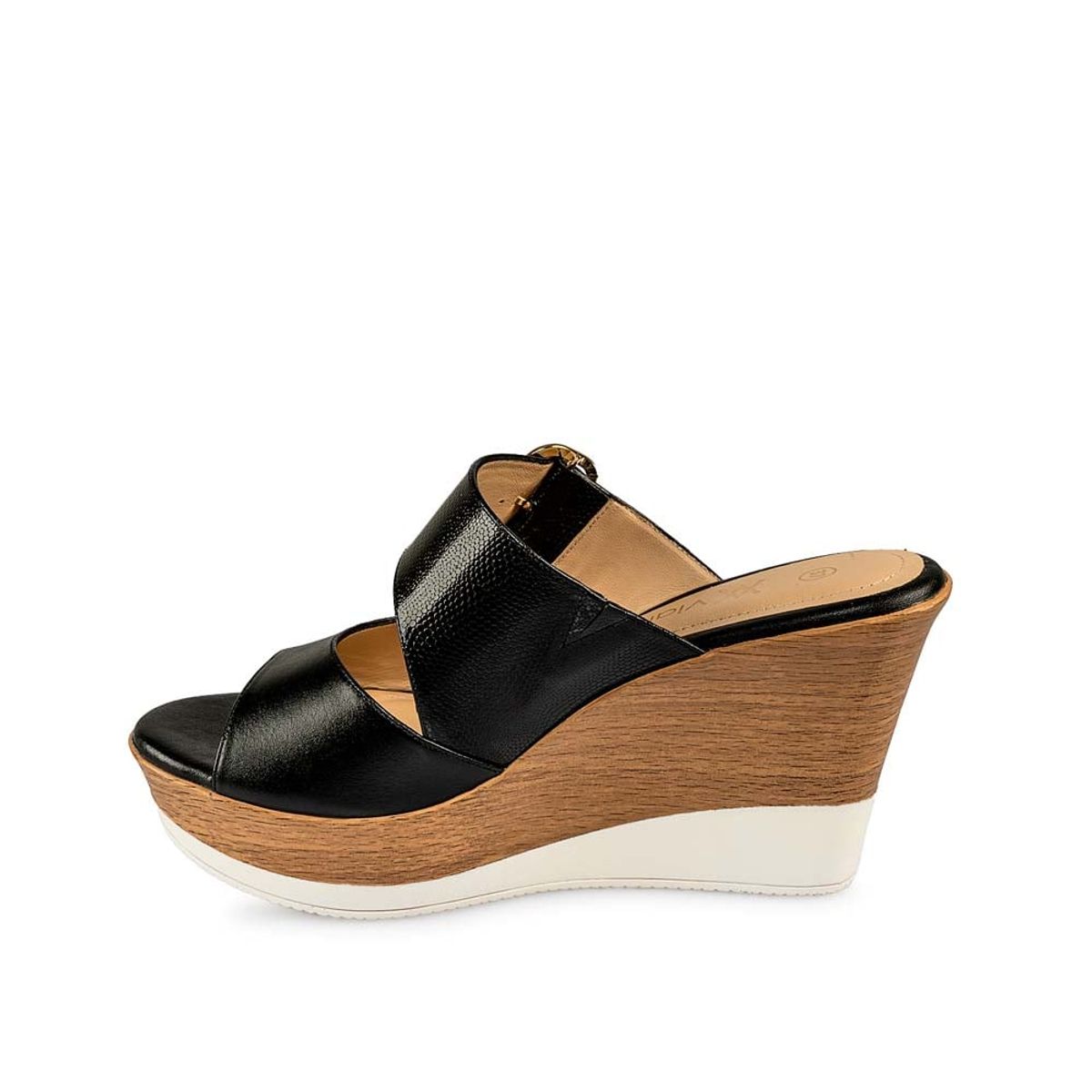 VIALE - Sandalia Strap Casual LINDA-2504 Negro Viale Cuero