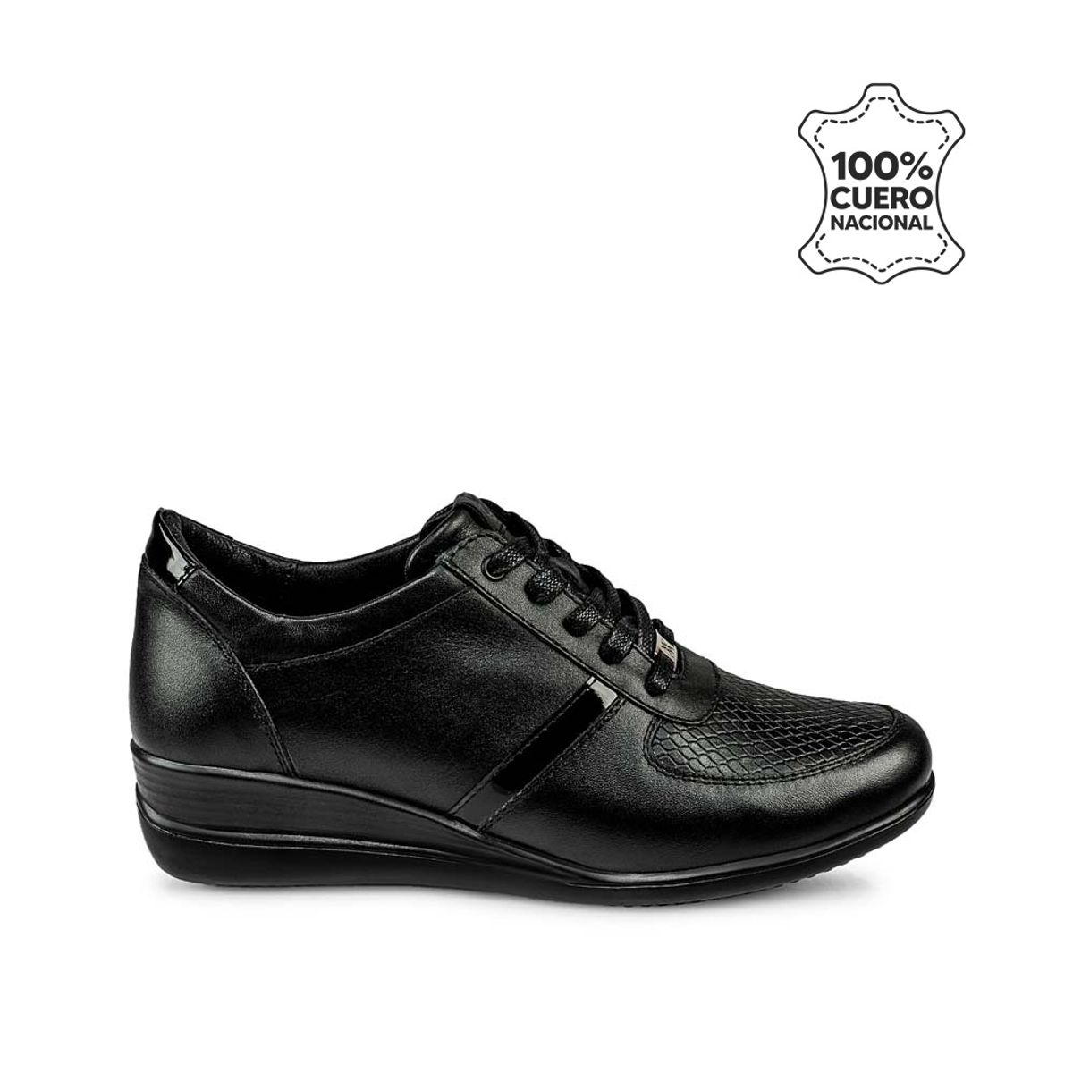VIALE - Zapatilla Casual REC-2501 Negro Viale Cuero