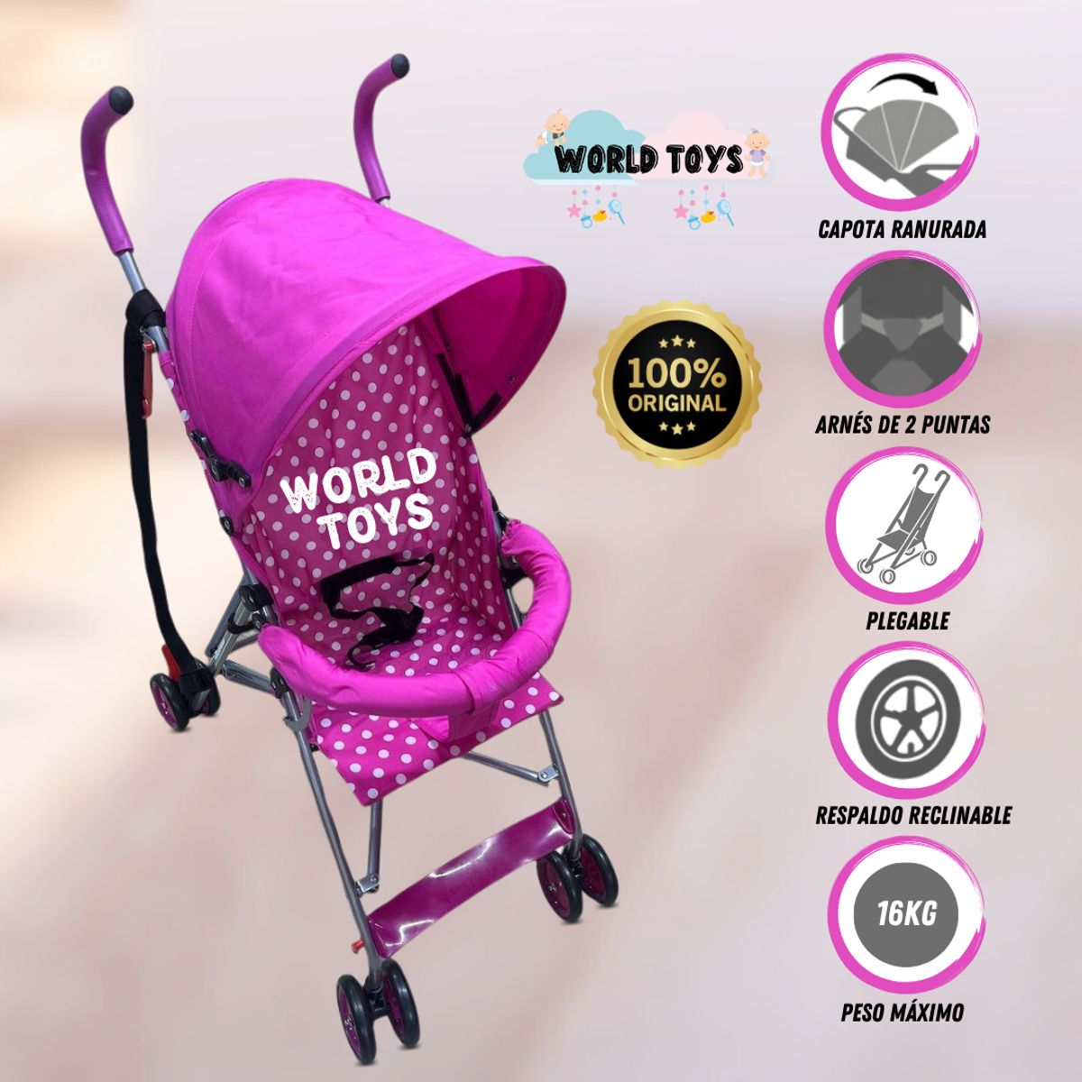 BABY - Coche Bastón «HASEL» Edición Limitada Pink