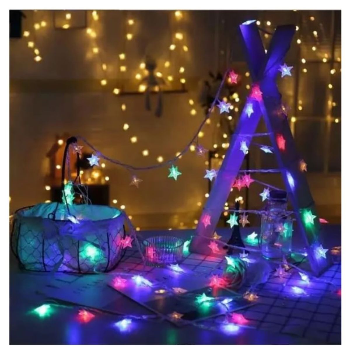 GENERICO - Luces de Navidad LED Estrella 4m - Multicolor