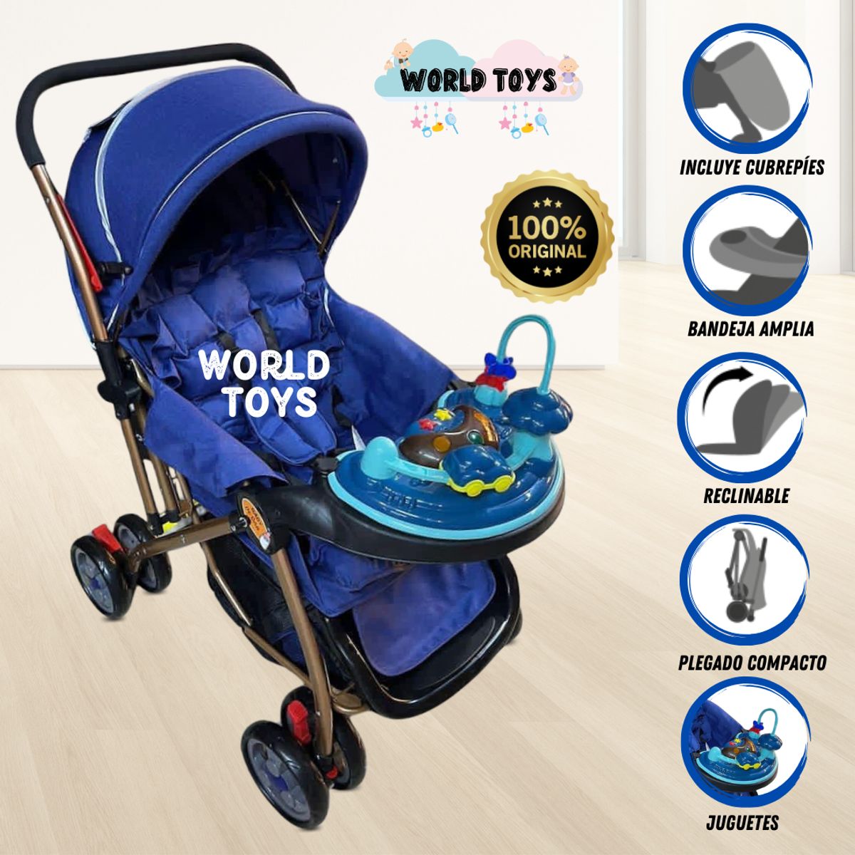 BABY - Coche Cuna de Lujo «MAXI SUMMER II» Blue