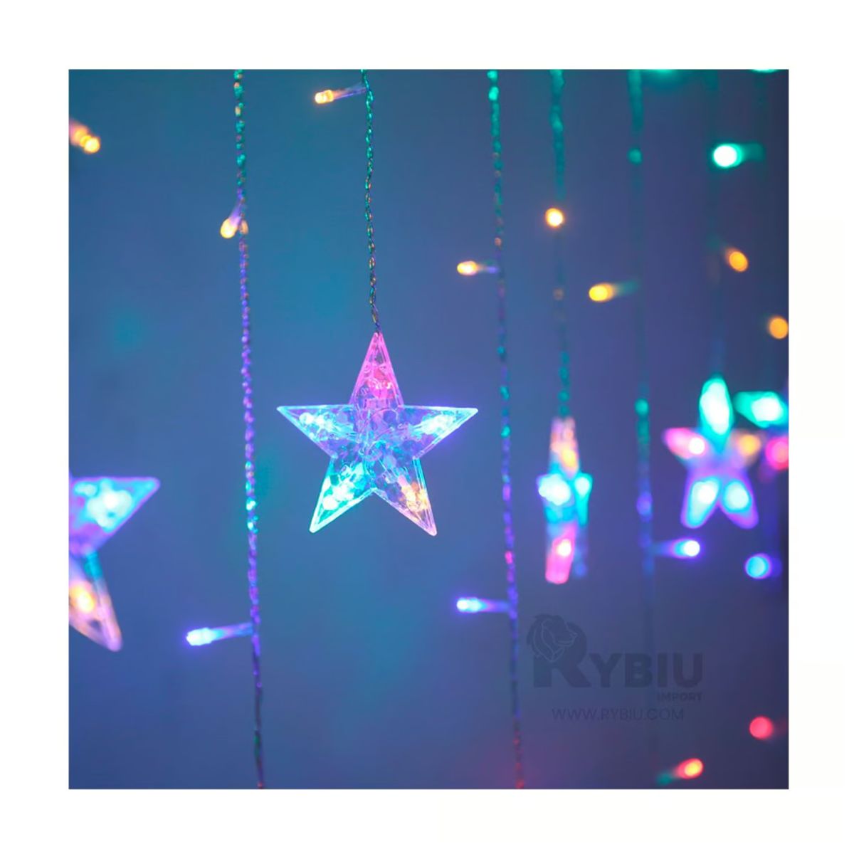 GENERICO - Luces navidad cortina luna y estrellas - luces de decoracion