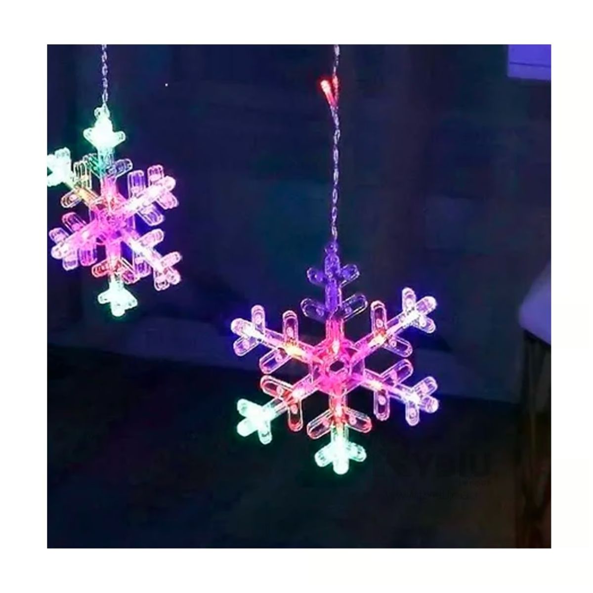 GENERICO - Tira de luces en Forma de Nieve de 3 Metros Multicolor