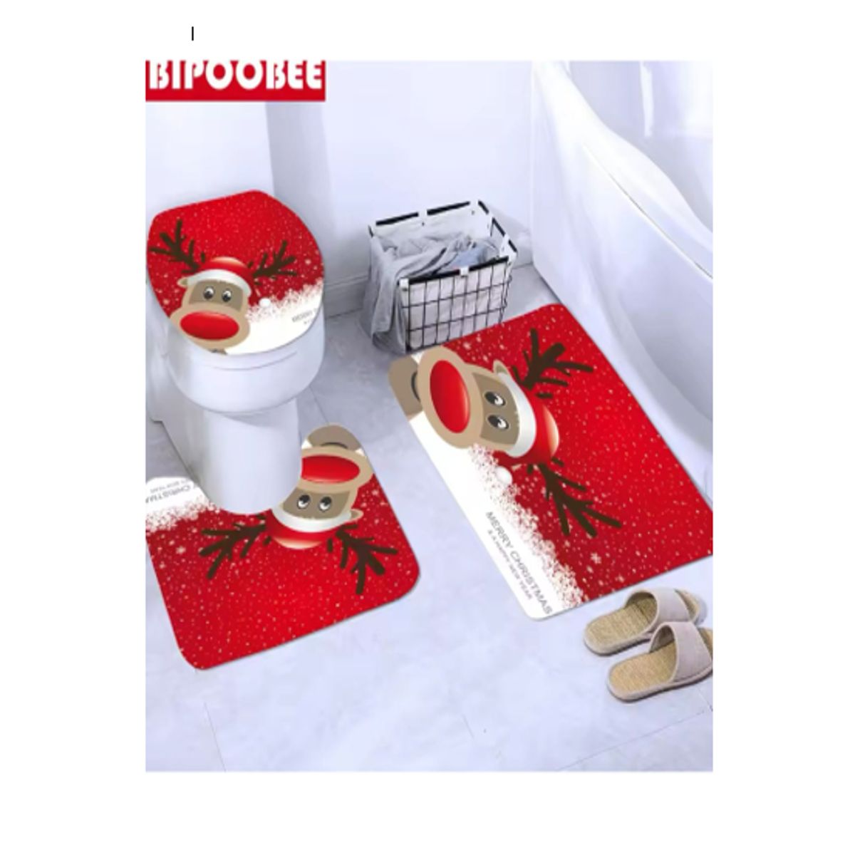 GENERICO - SET DE BAÑO NAVIDEÑO X 3 PIEZAS