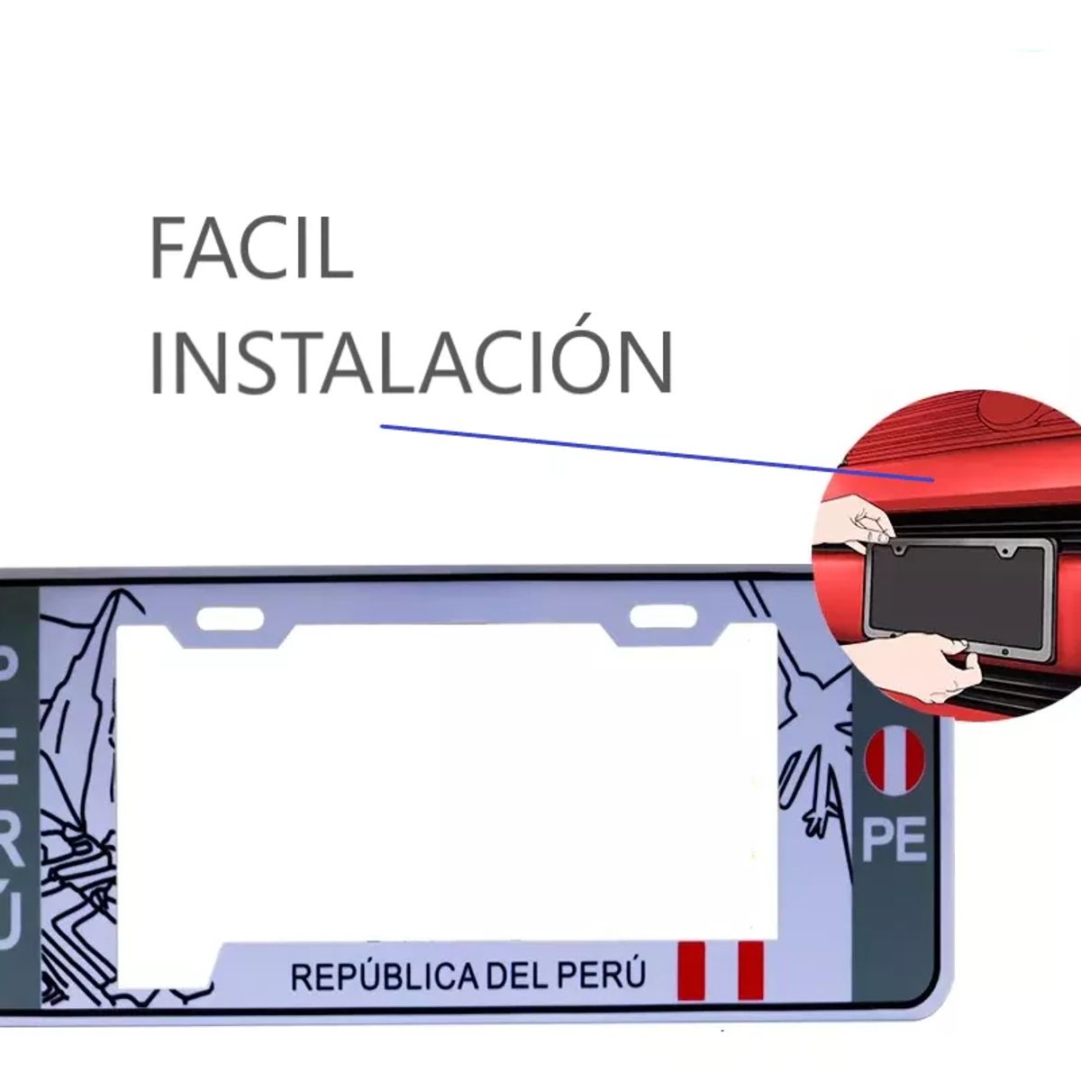 GENERICO - Par Portaplaca  Estilo Europeo Universal