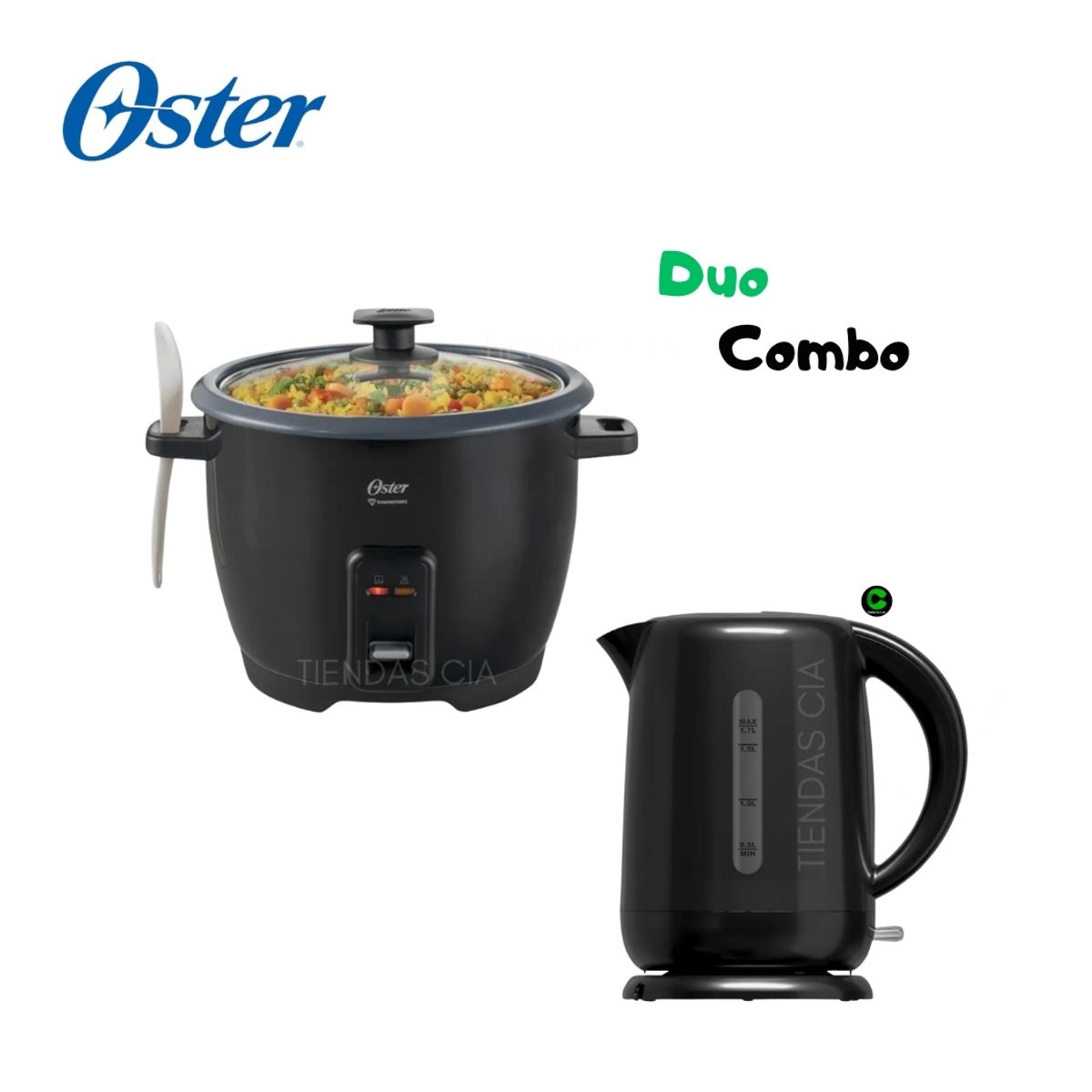 OSTER - Combo OSTER Olla Arrocera CKSTRCB10DFBLK Y Hervidor BVSTKT3101