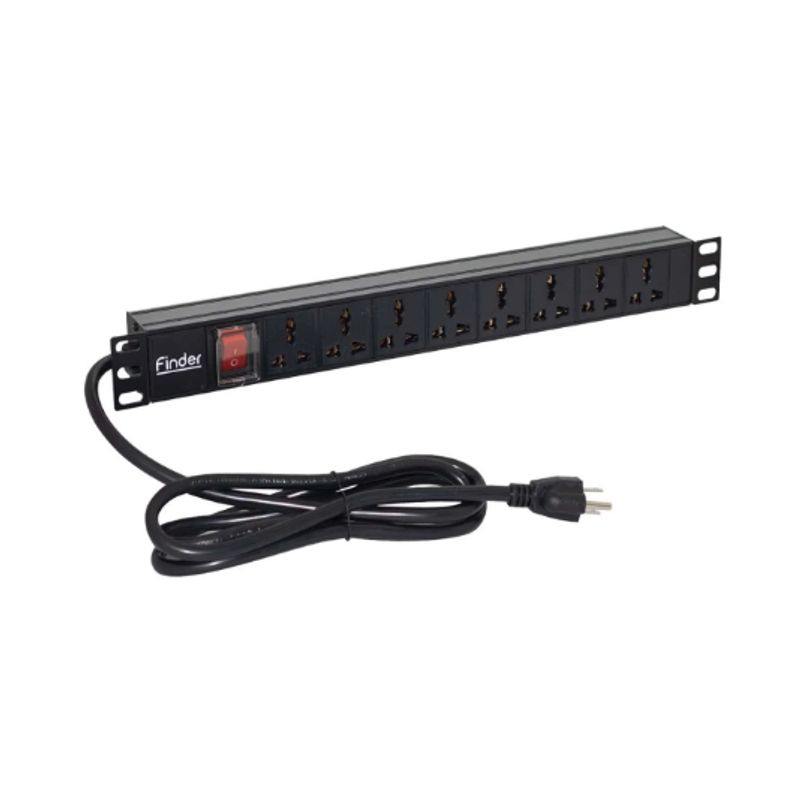 AMERICAN NET - Power Rack 8 Tomas Universales 3 Metros 14 AWG Negro PR-PDU-3MT