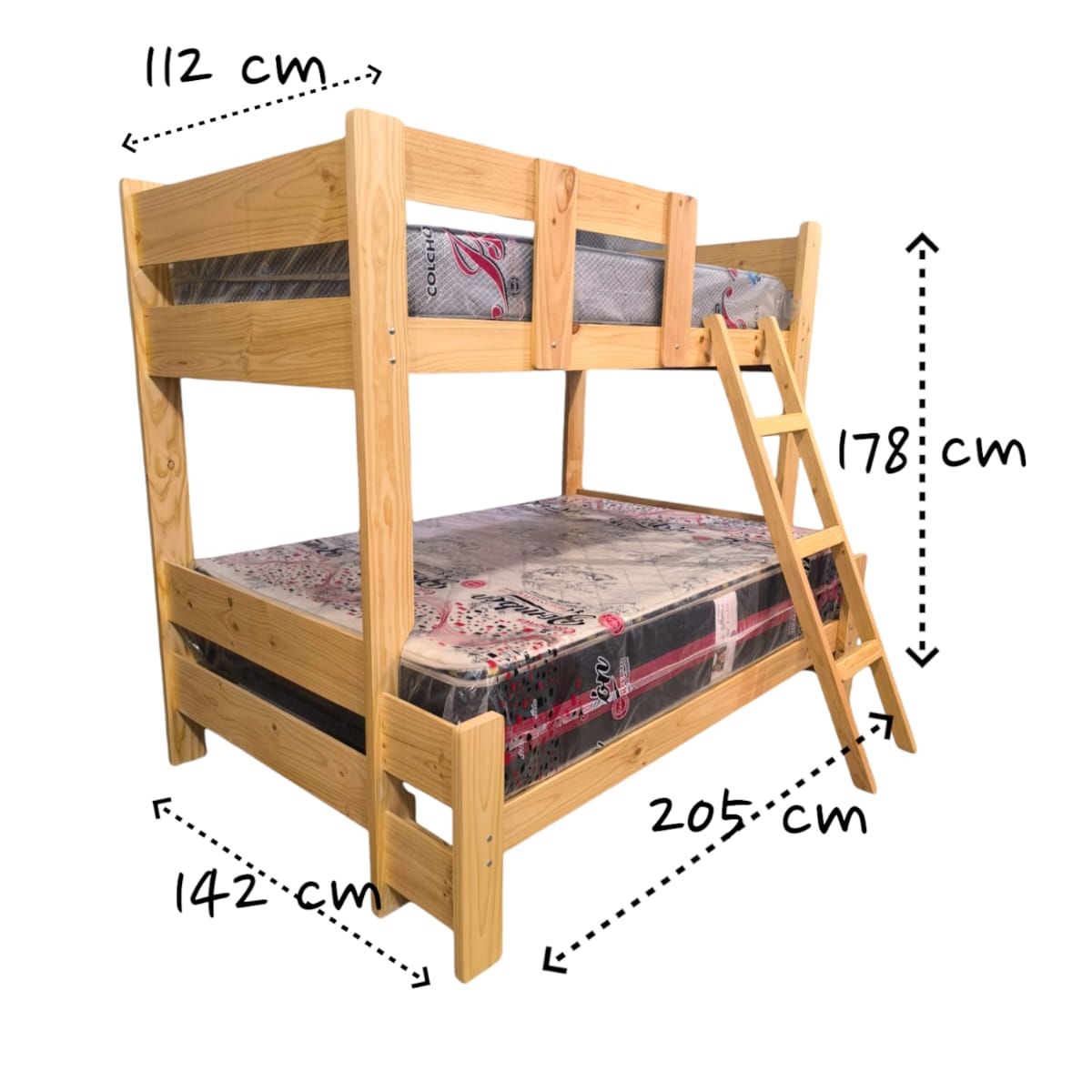 GENERICO - CAMAROTE MIXTO DE PINO COLOR NATURAL