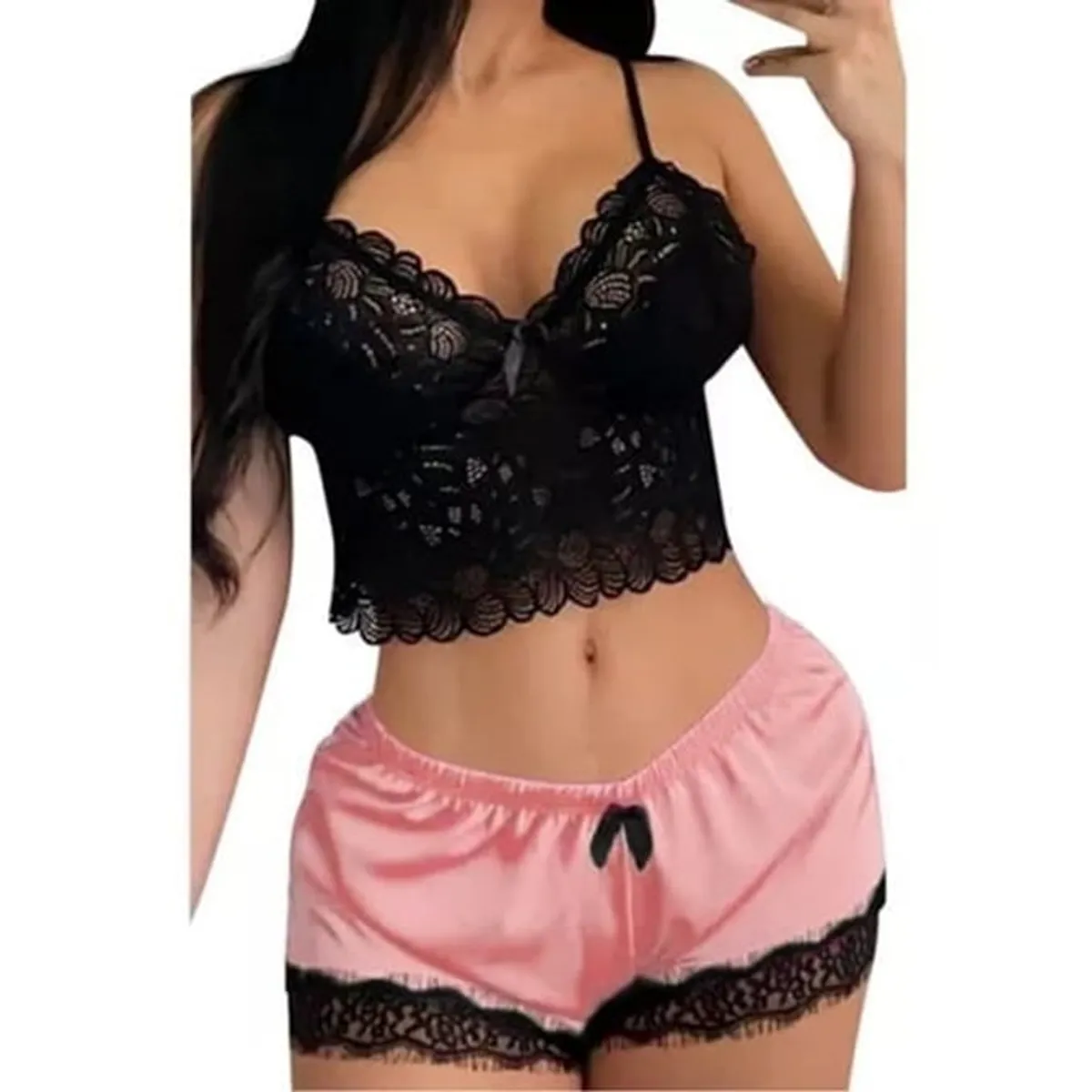 GENERICO - SHORT DE SATIN Y BRALET_.