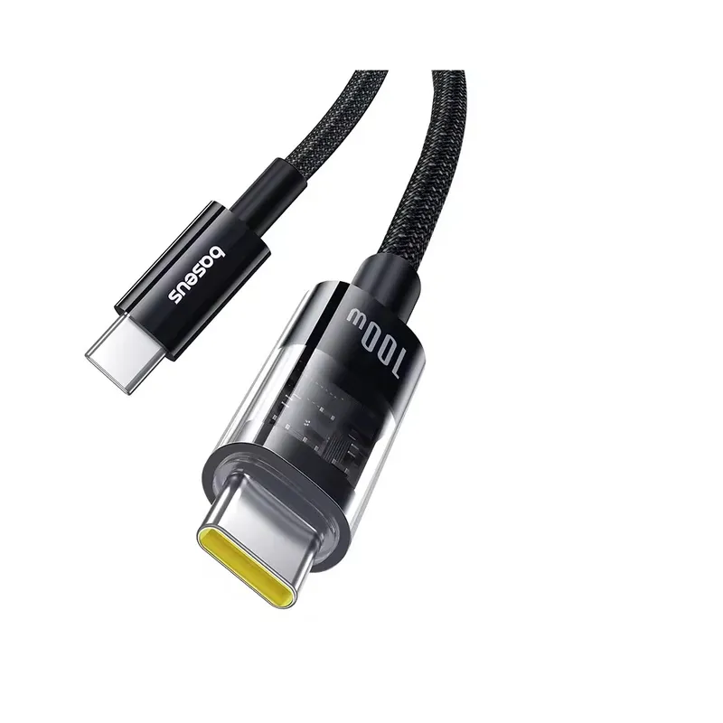 BASEUS - Cable Carga Rápida USB-C a USB-C, Baseus, PD 100w, 2 Metros, Nailon
