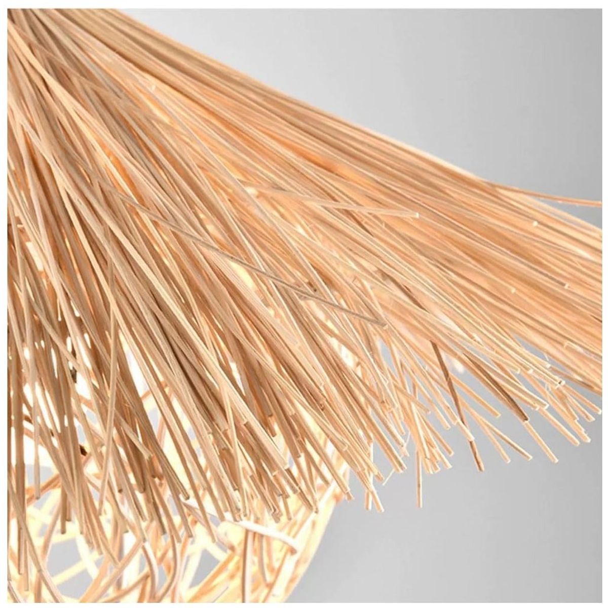 GENERICO - Lámpara colgante tejida de ratán jaula trabajada a mano