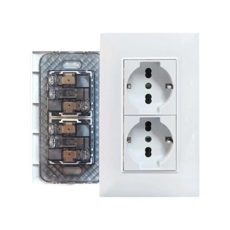 OPALUX - Tomacorriente Doble Schuko KF4249 OPALUX