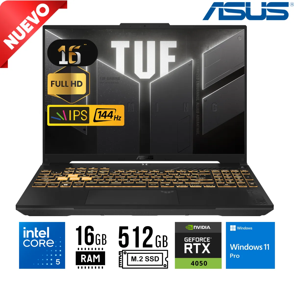 ASUS - LAPTOP ASUS FX607VU-RL048 INTEL CORE 5 210H 16GB RAM SSD 512GB RTX 4050 6GB 16" WUXGA WIN 11