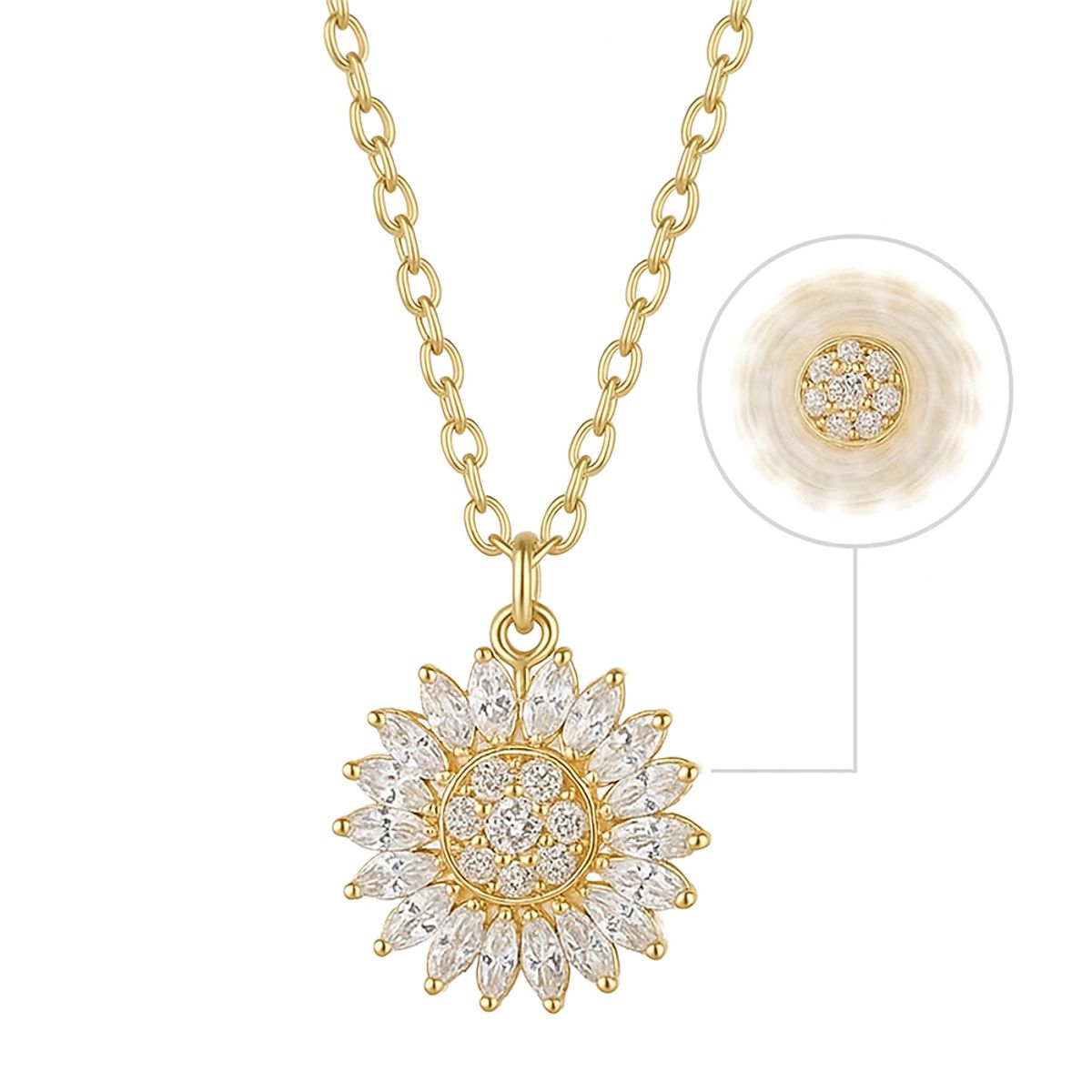 GENERICO - Collar Flor Giratorio Mujer Primavera