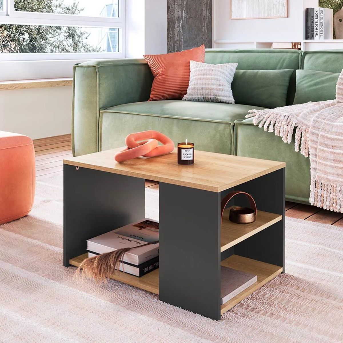 NACION MUEBLES - Mesa de Centro Nacion Muebles Hassan Color PlomoDuna