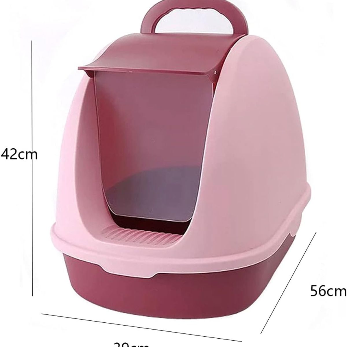 GENERICO - Arenero cerrado  para gato XL(57*38cm) - rosado