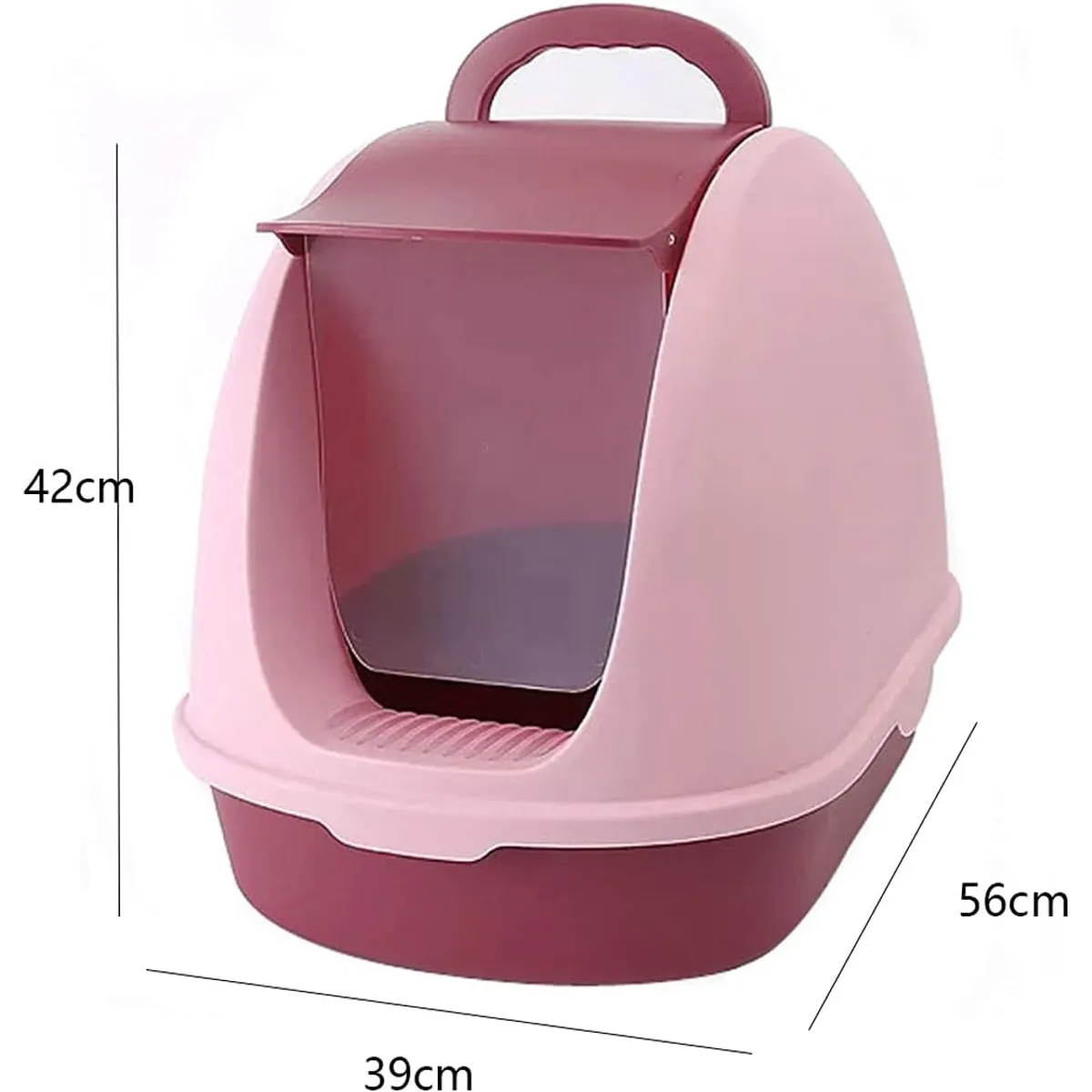 GENERICO - Arenero cerrado  para gato XL(57*38cm) - rosado