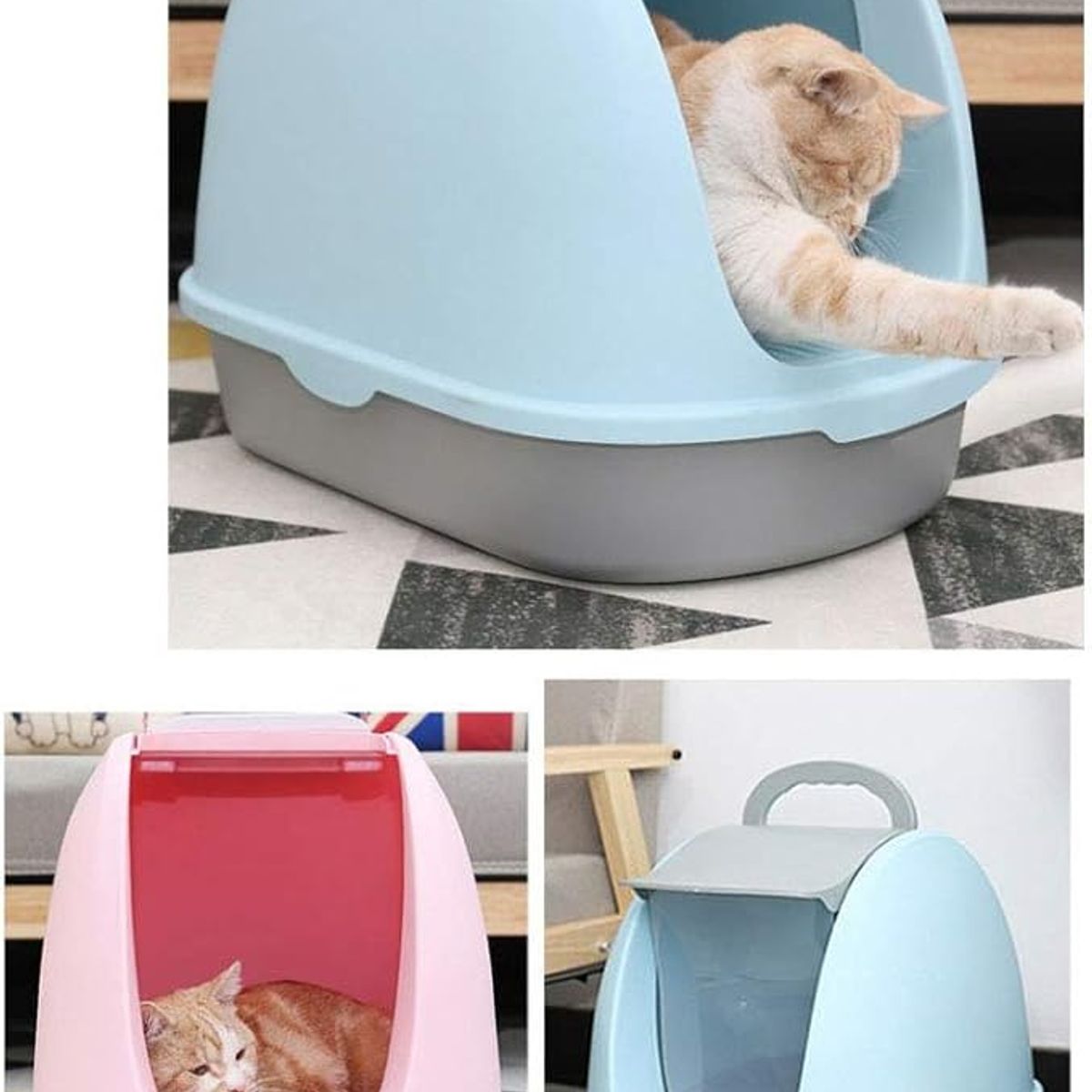 GENERICO - Arenero cerrado  para gato XL(57*38cm) - rosado