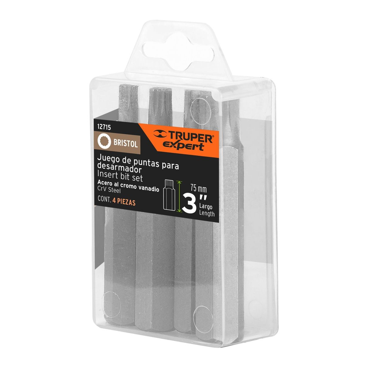 TRUPER - puntas brístol Juego de 4 piezas largo 3" Truper Expert
